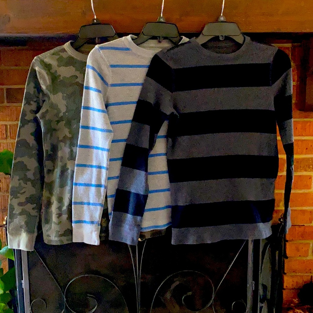 Boys Large thermal long sleeve shirts - lot of 3